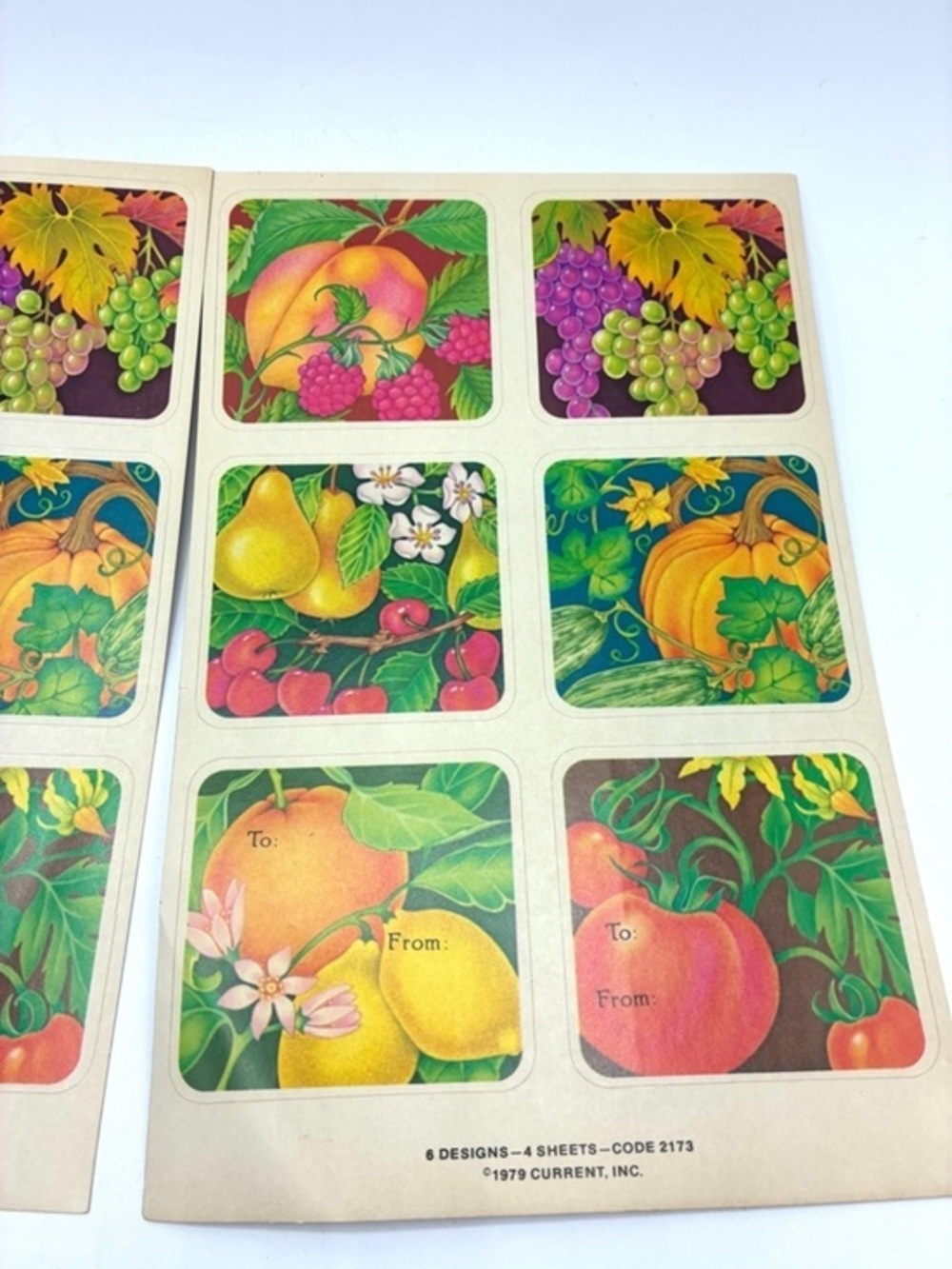 Vintage 1979 Fruit Sticker Sheets Current Inc Canning Scrapbooking Fall